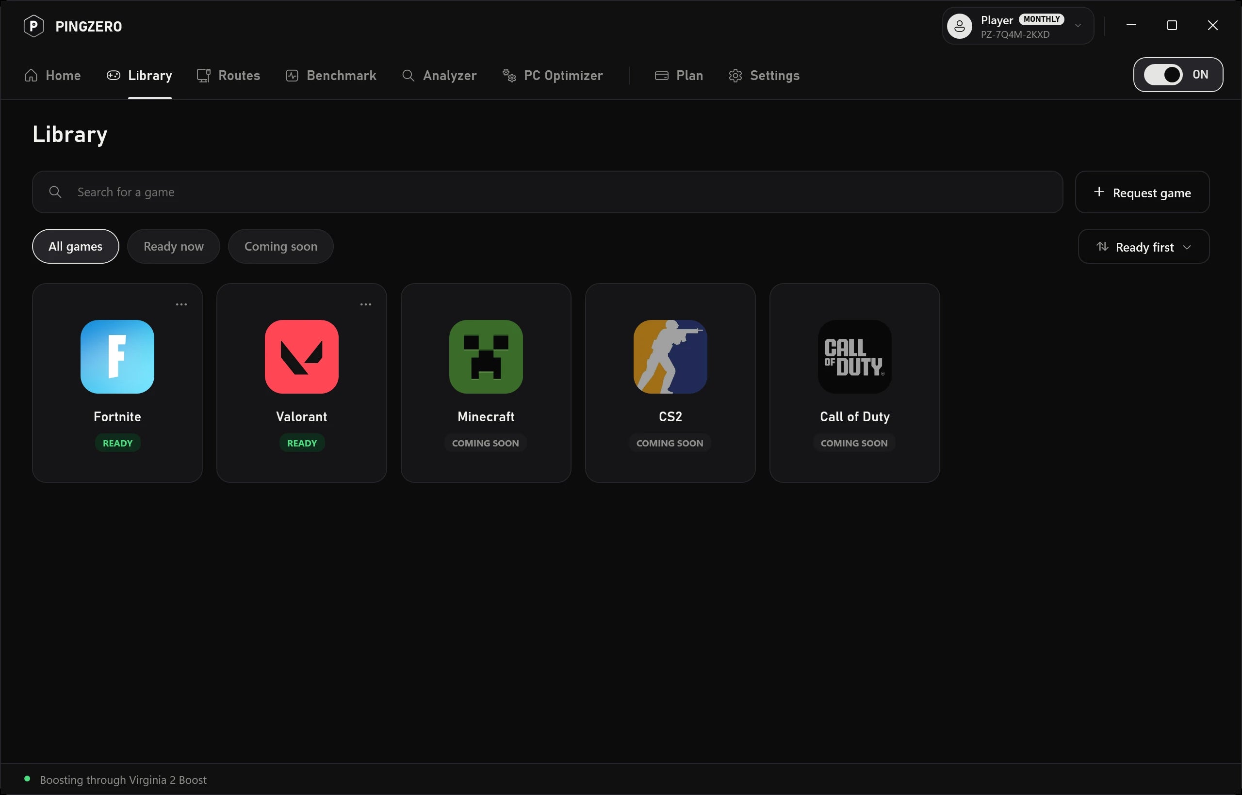 PingZero Library: your games