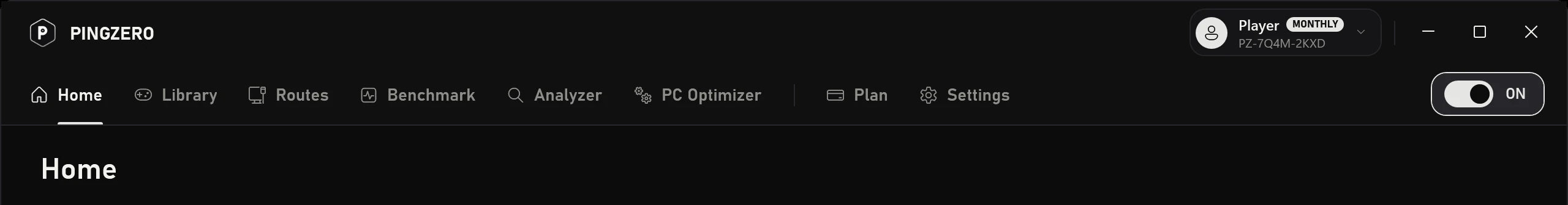 PingZero top bar